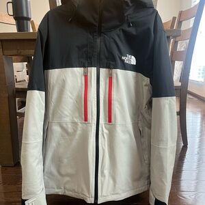 The North Face Black and Cream Ski Jacket with Color Blocking